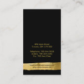 黒および金ゴールドのモノグラムの名刺 名刺 (裏面)