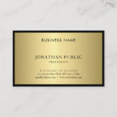 黒および金ゴールドのモノグラムの平野のモダンのプロフェッショナル 名刺 (裏面)