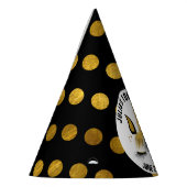 黒および金ゴールドのユニコーンのパーティー パーティーハット (左)