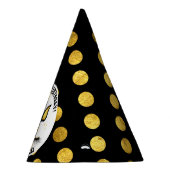 黒および金ゴールドのユニコーンのパーティー パーティーハット (右)