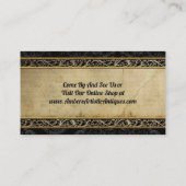 黒および金ゴールドのヴィンテージのエレガントな名刺 名刺 (裏面)