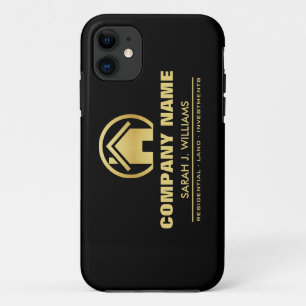 黒および金ゴールドの不動産 iPhone 11 ケース