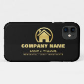 黒および金ゴールドの不動産 Case-Mate iPhoneケース (裏面(横))