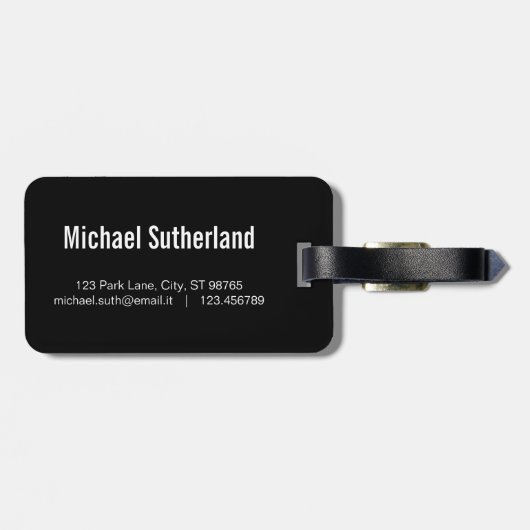 黒および金ゴールドの世界地図のエレガントな荷物は付きます ラゲッジタグ (裏面横)