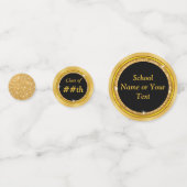 黒および金ゴールドの同窓会のテーブルの装飾 コンフェッティ (正面)