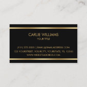 黒および金ゴールドの名刺テンプレート 名刺 (裏面)