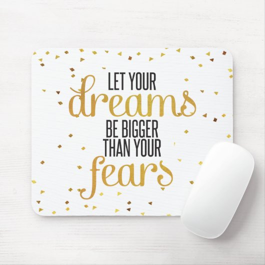 黒および金ゴールドの夢の感動的な引用文 マウスパッド (マウス)