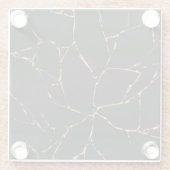 黒および金ゴールドの大理石のガラスコースター ガラスコースター (裏面)