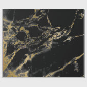 黒および金ゴールドの大理石のギフトの包装紙 ラッピングペーパー (フラット)