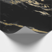 黒および金ゴールドの大理石のギフトの包装紙 ラッピングペーパー (角)