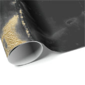 黒および金ゴールドの大理石のギフトの包装紙 ラッピングペーパー (ロールコーナー)