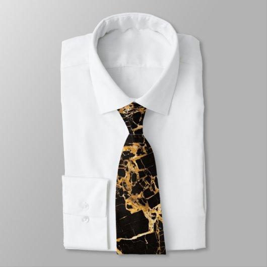 黒および金ゴールドの大理石、 ネクタイ (タイ)