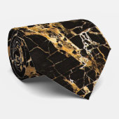 黒および金ゴールドの大理石、 ネクタイ (ロール)