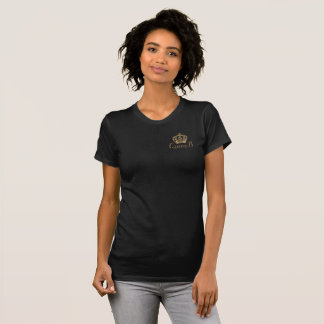 黒および金ゴールドの女王B Tシャツ