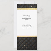 黒および金ゴールドの小さいダイヤモンドの弓招待 招待状 (裏面)