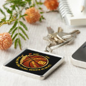 黒および金ゴールドの年長のバスケットボールのギフトを個人化して下さい キーホルダー (側面)