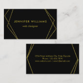 黒および金ゴールドの幾何学的な名刺 名刺 (正面/裏面)