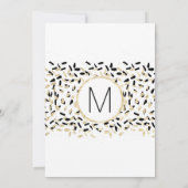 黒および金ゴールドの斑点の卒業式の招待 招待状 (裏面)