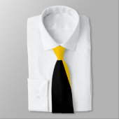 黒および金ゴールドの斜めの広ストライプのタイ ネクタイ (タイ)