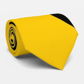 黒および金ゴールドの斜めの広ストライプのタイ ネクタイ (ロール)