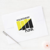 黒および金ゴールドの旗のバー ラウンドシール (封筒)