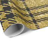 黒および金ゴールドの格子縞13 ラッピングペーパー (ロールコーナー)