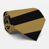 黒および金ゴールドの横ストライプのなタイ ネクタイ (ロール)
