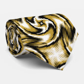 黒および金ゴールドの渦巻 ネクタイ (ロール)