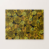 黒および金ゴールドの菊のジグソーパズル ジグソーパズル (横)