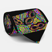 黒および金ゴールドの謝肉祭 ネクタイ (ロール)