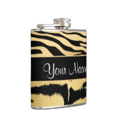 黒および金ゴールドの金属トラのストライプなパターン フラスク (右)