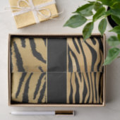 黒および金ゴールドの金属トラのストライプなパターン 薄葉紙 (ギフト)