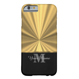 黒および金ゴールドの金属モノグラム BARELY THERE iPhone 6 ケース