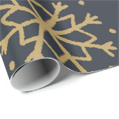 黒および金ゴールドの雪片の包装紙 ラッピングペーパー (ロールコーナー)