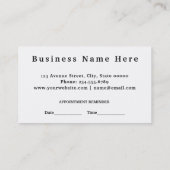 黒および金ゴールドの魅力的な美容師のアポイントメント 予約カード (裏面)