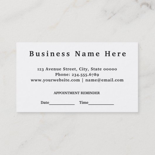 黒および金ゴールドの魅力的な美容師のアポイントメント 予約カード (裏面)