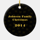 黒および金ゴールドの（紋章の）フラ・ダ・リは信じます セラミックオーナメント (裏面)