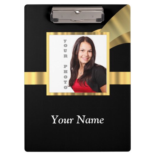 黒および金ゴールドのinstagramのテンプレート クリップボード (正面)
