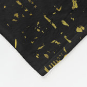 黒および金ゴールドのSphynx猫 フリースブランケット (角)