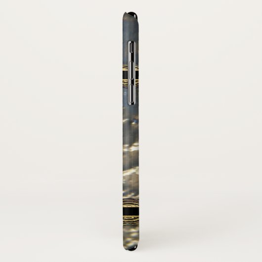 黒および金ゴールドはiPhone Xの場合のケルト結び目模様に金属をかぶせます Case-Mate iPhoneケース (裏面/左)