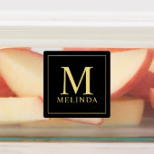 黒および金ゴールドエレガントモノグラムラベル ラベル (貼付)