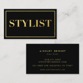 黒および金ゴールドホイル|のモダンなスタイリストの名刺 名刺 (正面/裏面)