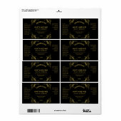 黒および金ゴールドヴィンテージ血清ラベル ラベル (フルシート)