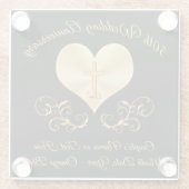 黒および金ゴールド第50記念日のギフトのアイディアのコースター ガラスコースター (裏面)