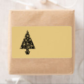 黒および金ゴールド色のクリスマスツリーの設計 ラベル (インサイチュ)