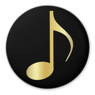 黒および金ゴールド音楽ノートのノブ セラミックノブ