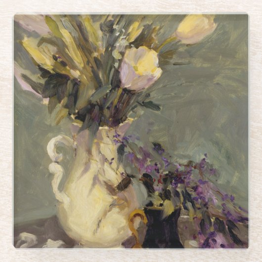 黒および金ゴールド ガラスコースター (正面)