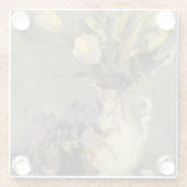 黒および金ゴールド ガラスコースター (裏面)