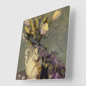 黒および金ゴールド スクエア壁時計 (傾斜)