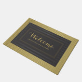 黒および金ゴールド ドアマット (アングル)